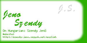jeno szendy business card
